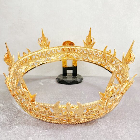 Gold Skull Crown, King Skull Headpiece, Cosplay Costume, Crown of the Damned - Picture 8 of 8